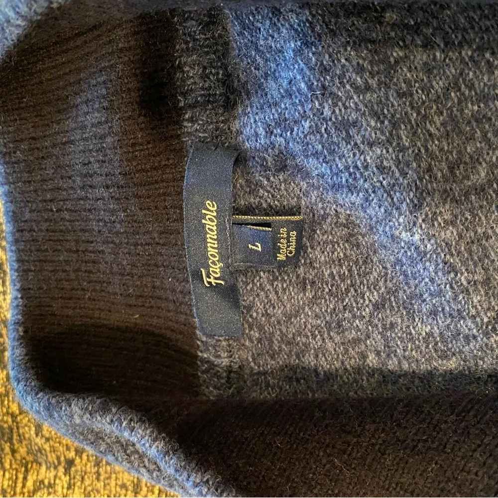 Men’s Falconnable 100% Lambswool zippered sweater - Picture 3 of 5